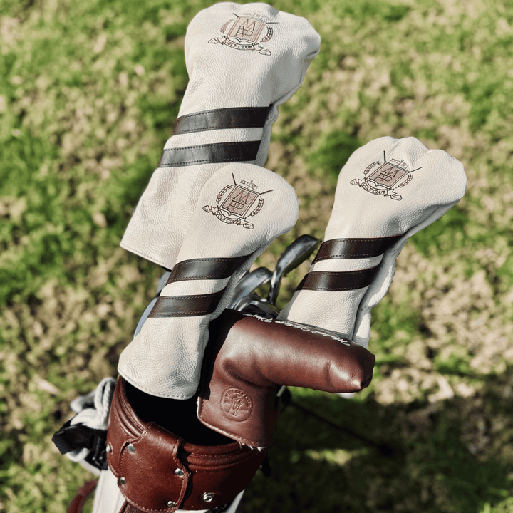 Cream / Brown Leather Golf Cover - Hybrid - MODEST VINTAGE PLAYER LTD