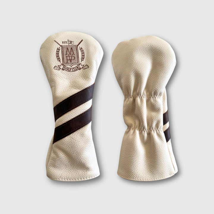 Cream / Brown Leather Golf Cover - Hybrid - MODEST VINTAGE PLAYER LTD