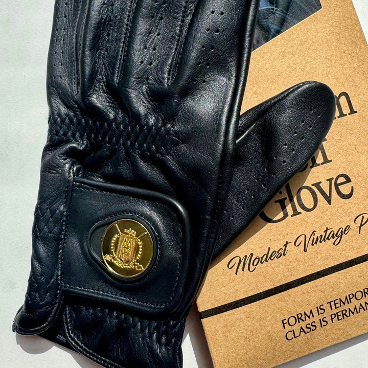 ELITE Cabretta Leather Golf Gloves - Black & Tan (2 Pack) - MODEST VINTAGE PLAYER LTD