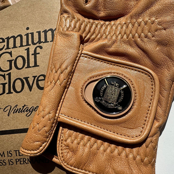 ELITE Cabretta Leather Golf Gloves - Black & Tan (2 Pack) - MODEST VINTAGE PLAYER LTD
