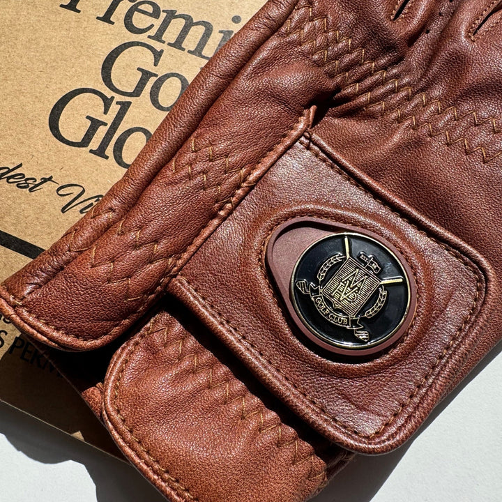 ELITE Cabretta Leather Golf Gloves - Cream & Brown (2 Pack) - MODEST VINTAGE PLAYER LTD