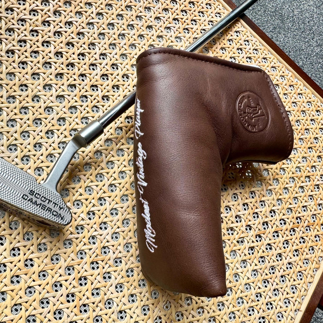 Leather Golf Putter Cover (Blade) - Brown - MODEST VINTAGE PLAYER LTD