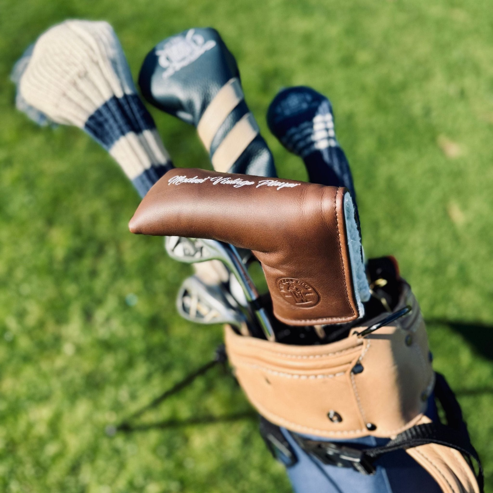 Leather Golf Putter Cover (Blade) - Brown - MODEST VINTAGE PLAYER LTD