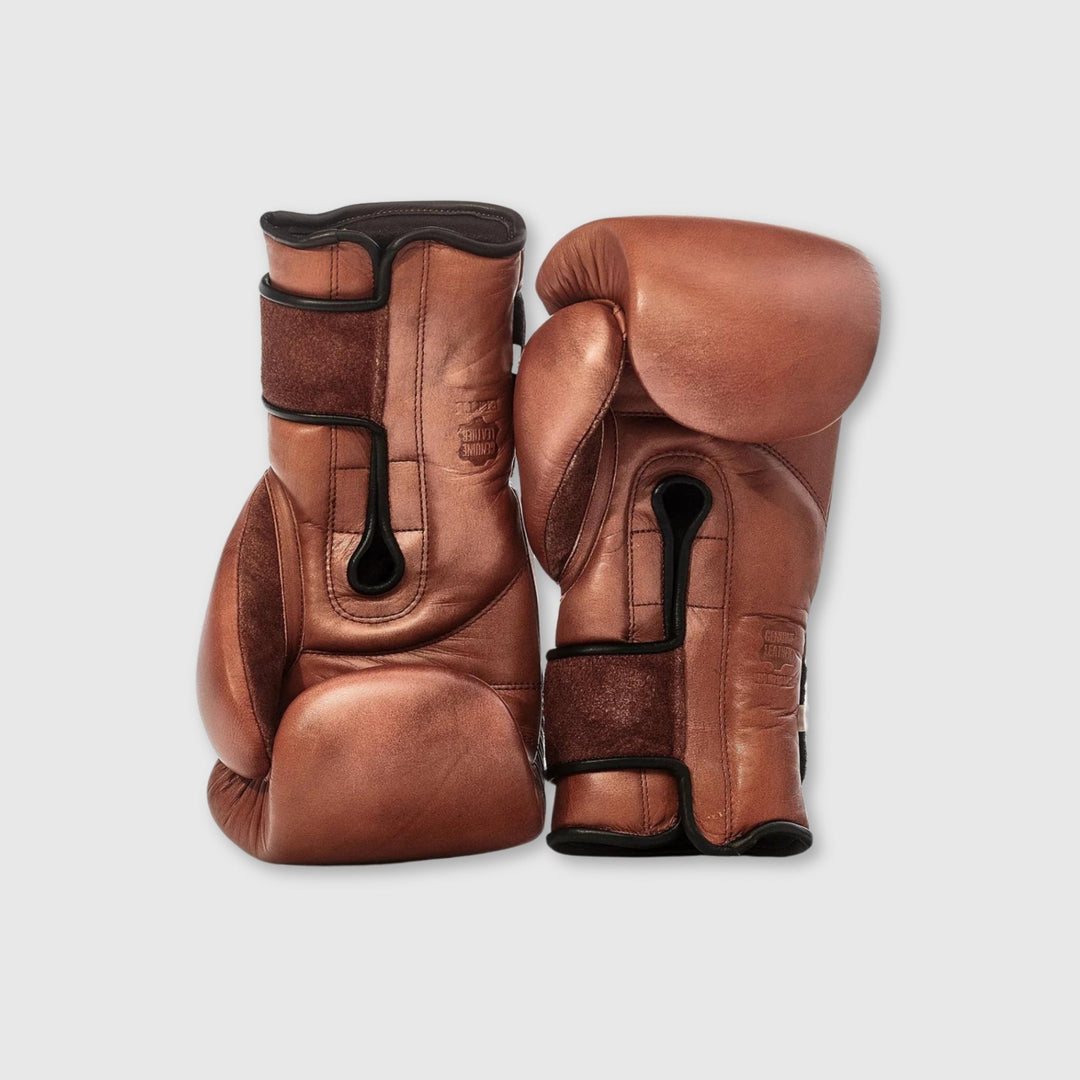 Elite Heritage Brown Leather Boxing Gloves (Strap Up) - MODEST VINTAGE PLAYER LTD