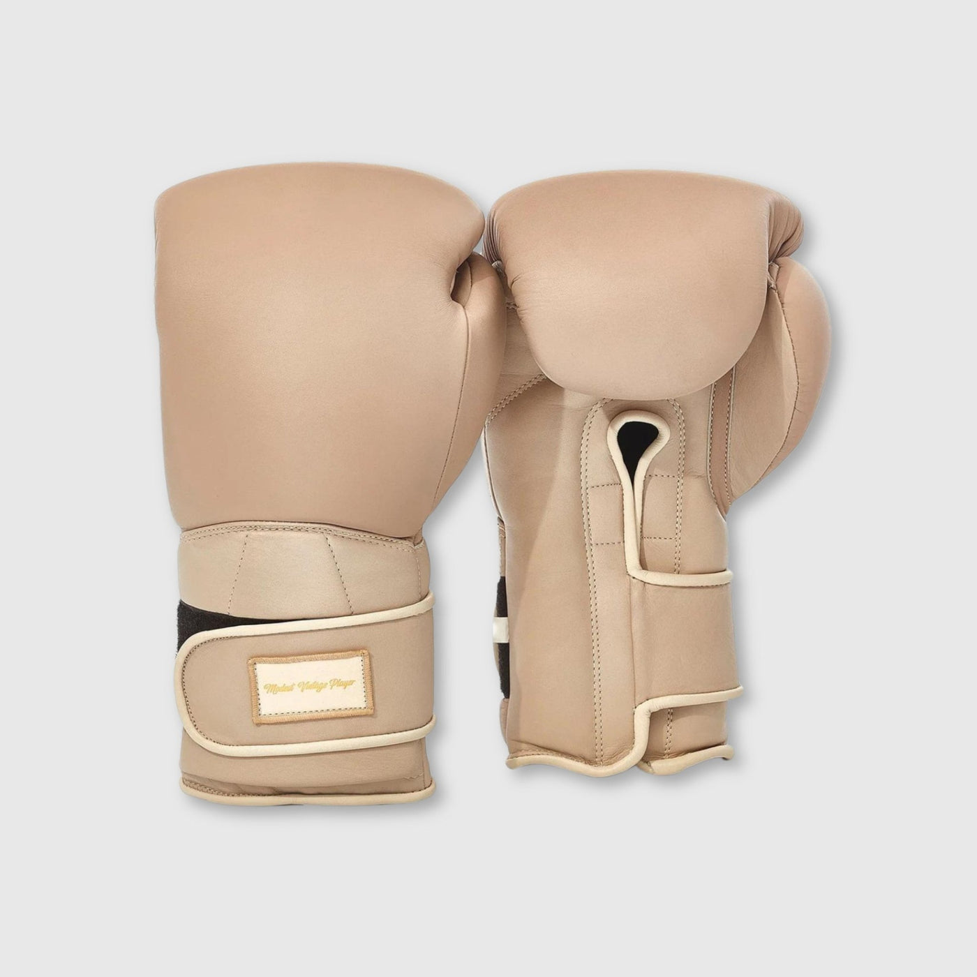Elite Leather Boxing Gloves - Light Brown + Light Khaki - MODEST VINTAGE PLAYER LTD
