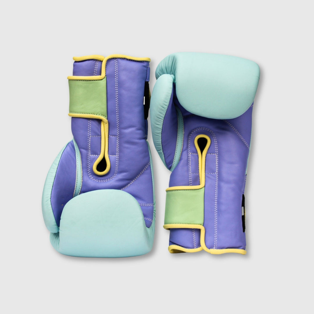 Elite Pastel Leather Boxing Gloves - Blue - MODEST VINTAGE PLAYER LTD