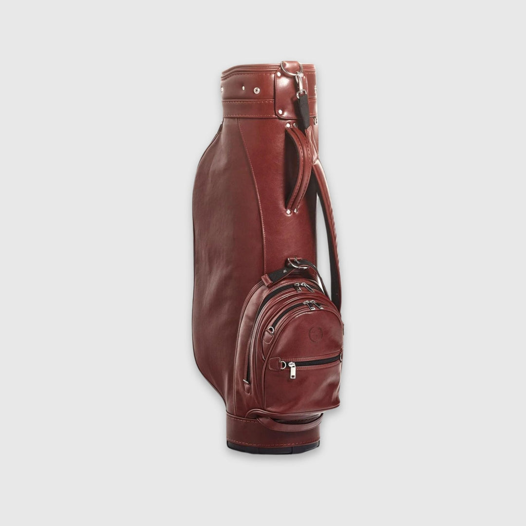 Heritage Brown Leather Golf Bag - Cart - MODEST VINTAGE PLAYER LTD