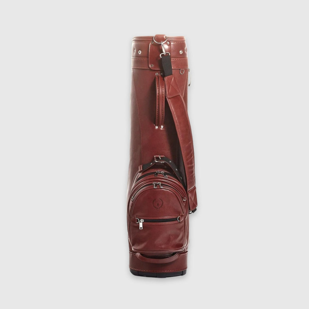 Heritage Brown Leather Golf Bag - Cart - MODEST VINTAGE PLAYER LTD