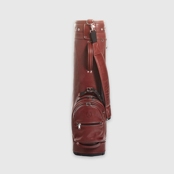 Heritage Brown Leather Golf Bag - Cart - MODEST VINTAGE PLAYER LTD