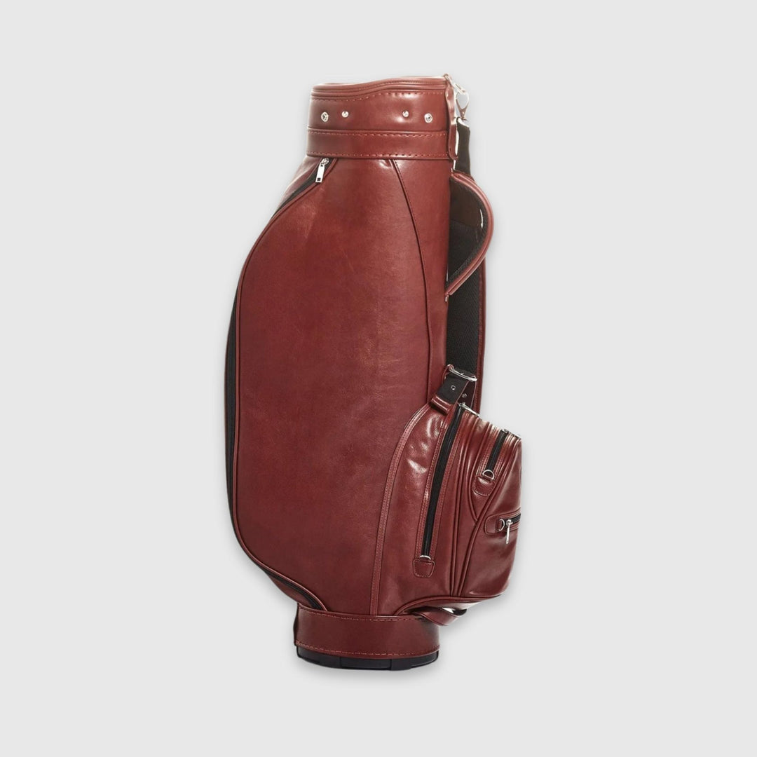 Heritage Brown Leather Golf Bag - Cart - MODEST VINTAGE PLAYER LTD
