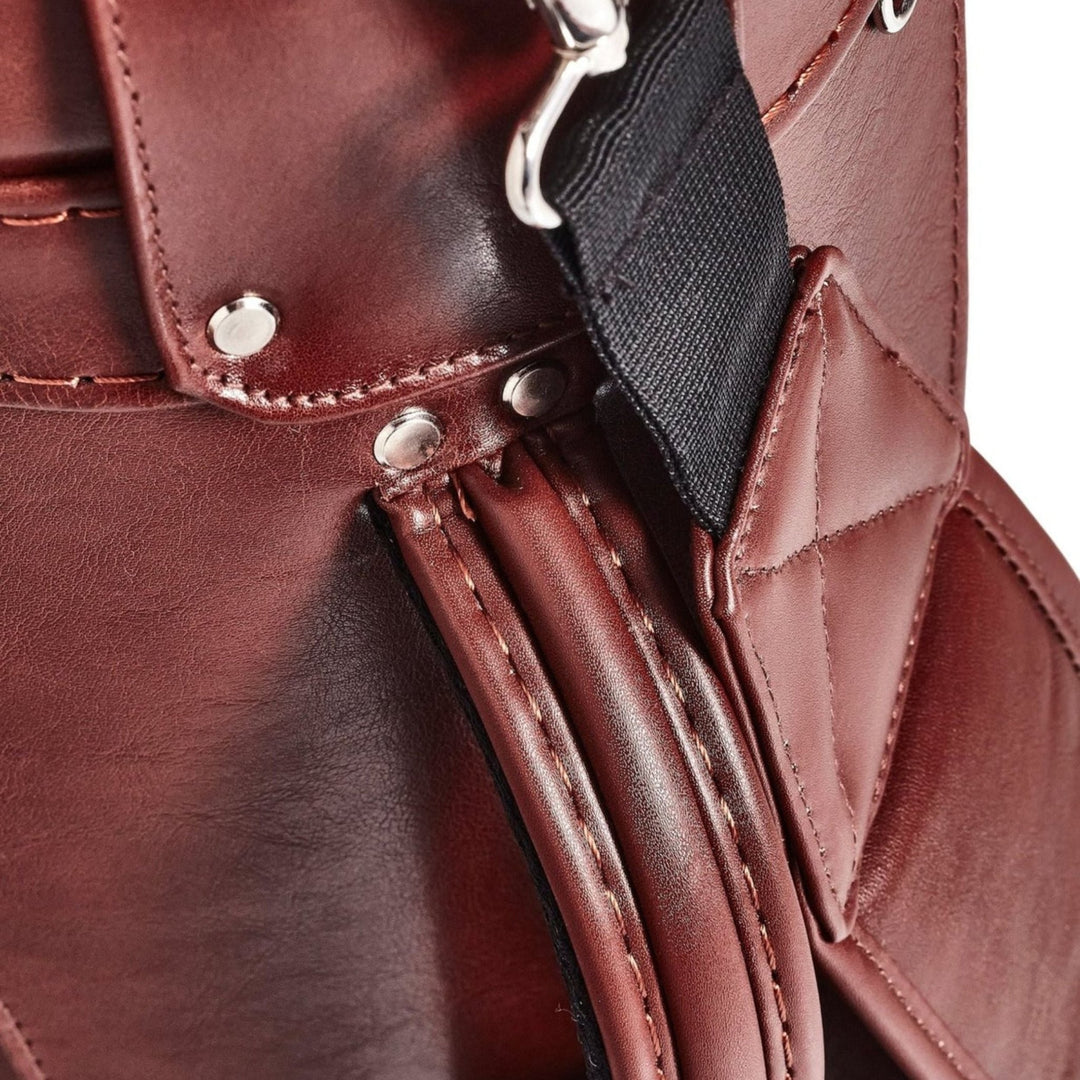 Heritage Brown Leather Golf Bag - Cart - MODEST VINTAGE PLAYER LTD