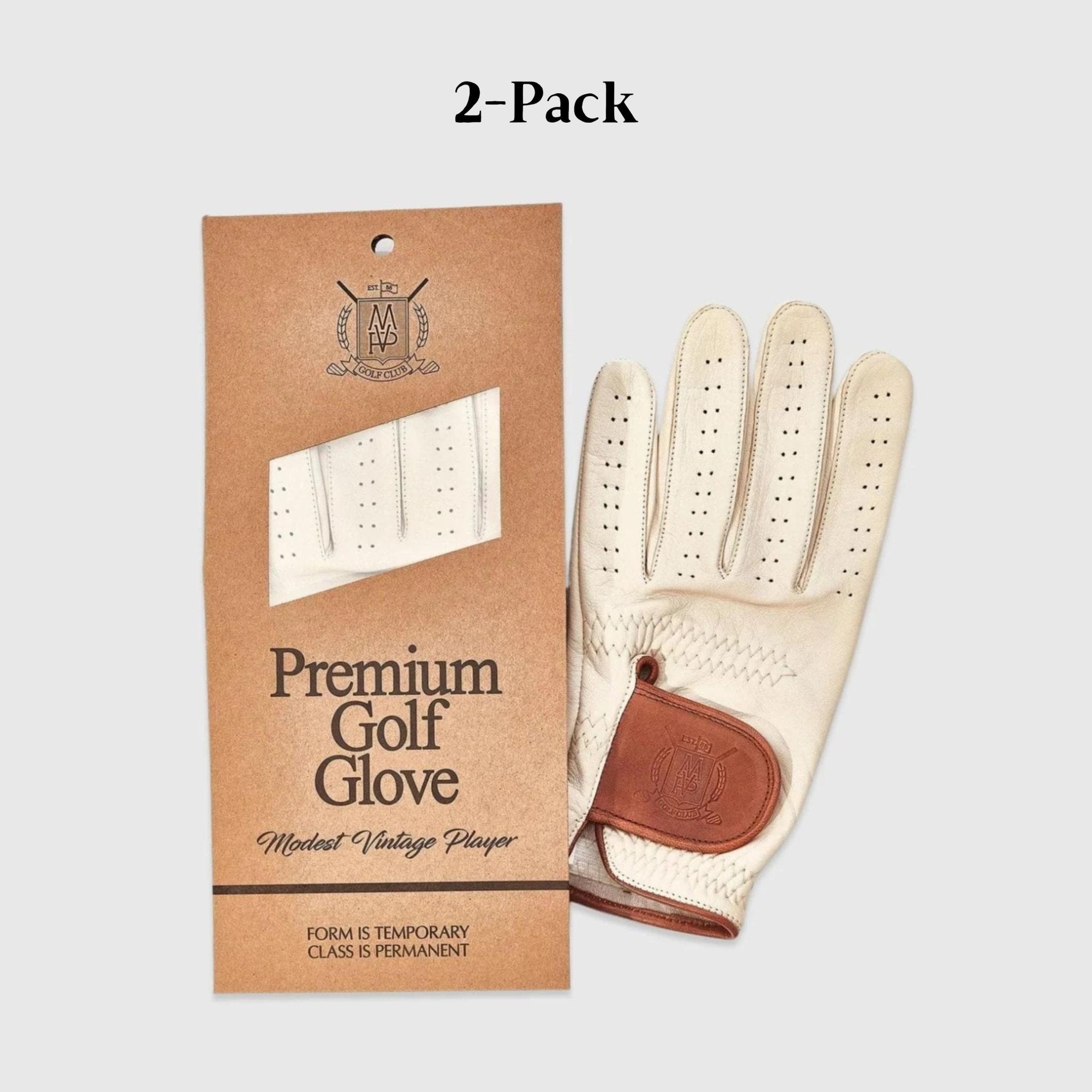 PRO Cream & Brown Cabretta Leather Golf Gloves MVP MODEST VINTAGE