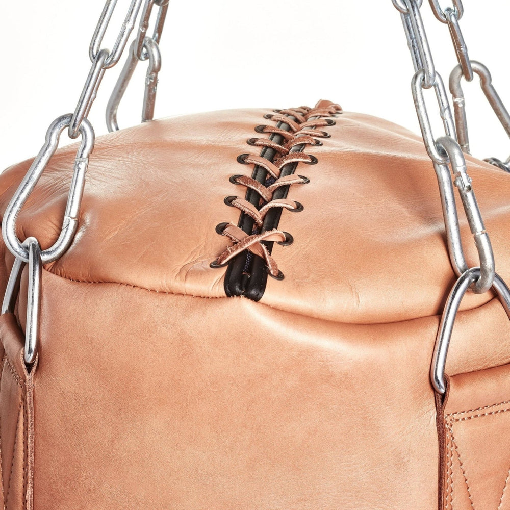 RETRO Deluxe Tan Leather Heavy Punching Bag (un-filled) - MODEST VINTAGE PLAYER LTD