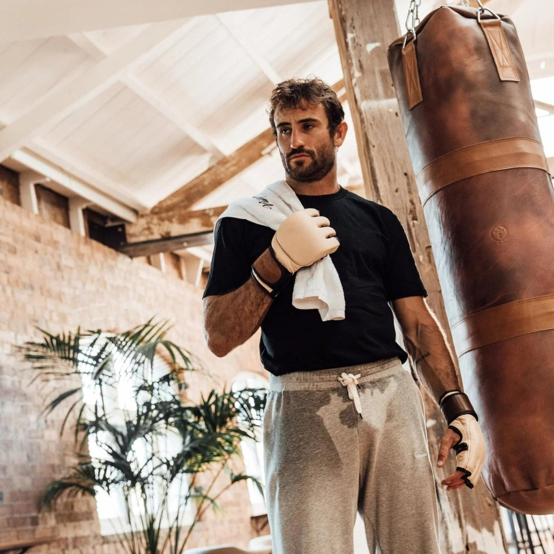RETRO Heritage Brown Leather Heavy Punching Bag, Tan Trim (un-filled) - MODEST VINTAGE PLAYER LTD