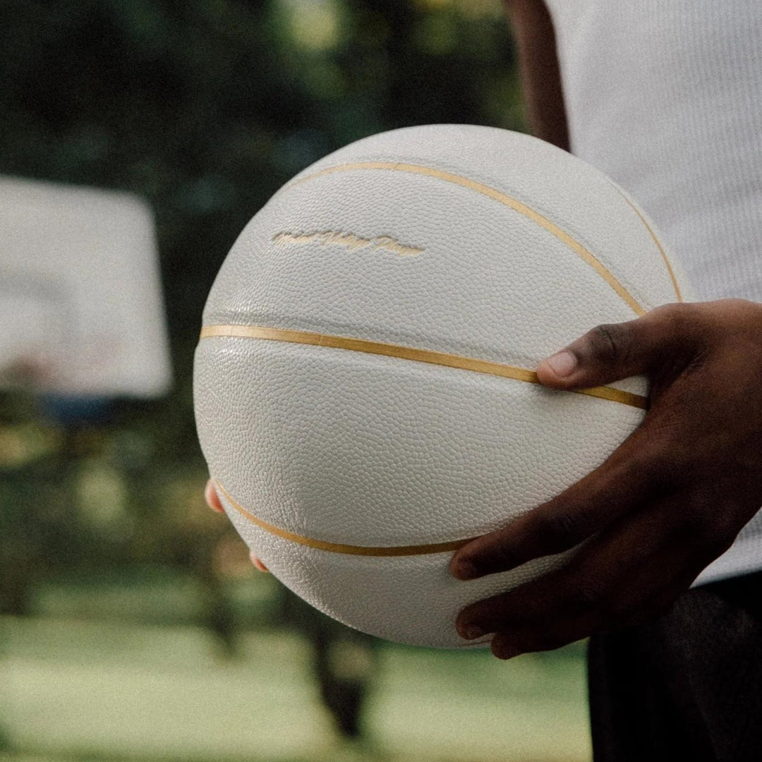 White / Gold Leather Basketball - MODEST VINTAGE PLAYER LTD