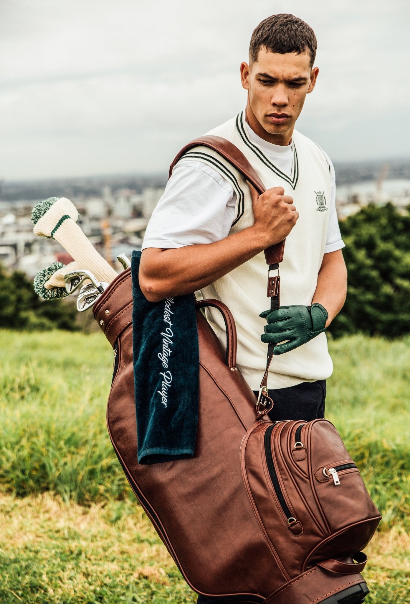 MVP Golf HERITAGE BROWN LEATHER GOLF BAG - CART – MODEST VINTAGE PLAYER LTD