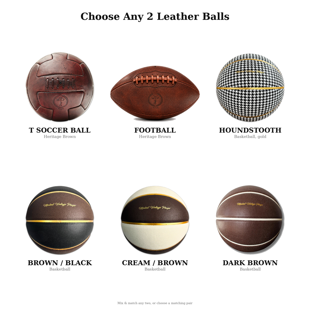 The Leather Ball Pair — choose any two MVP leather balls