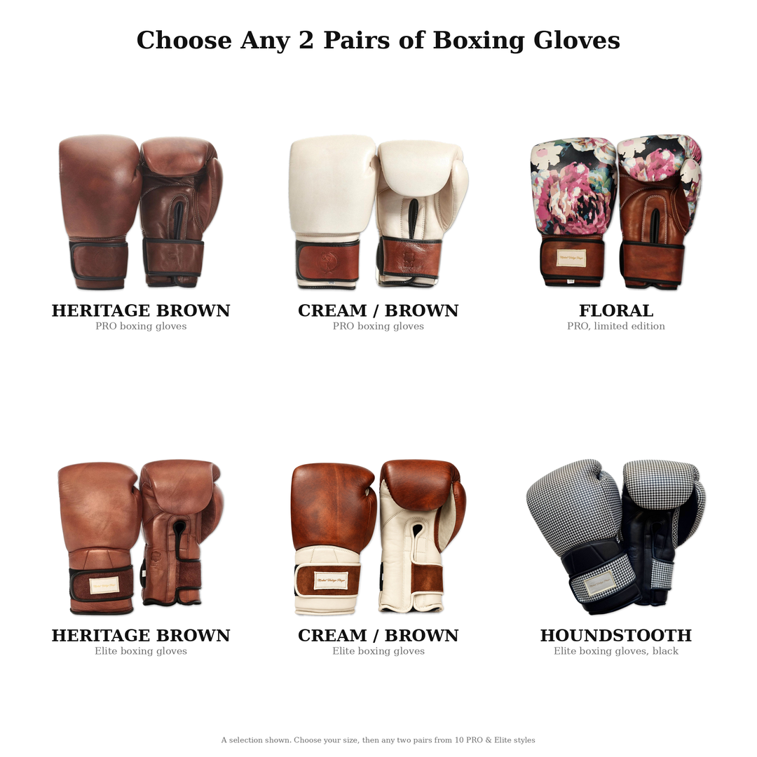 The Boxing Glove Pair — choose your size and any two pairs of PRO or Elite boxing gloves
