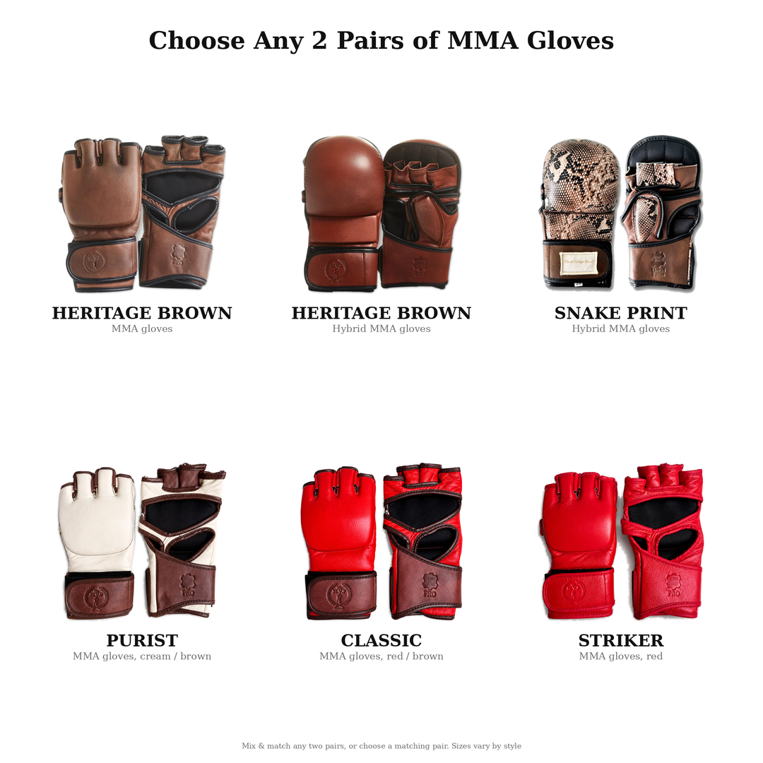 The MMA Glove Pair — choose any two pairs of MVP MMA gloves