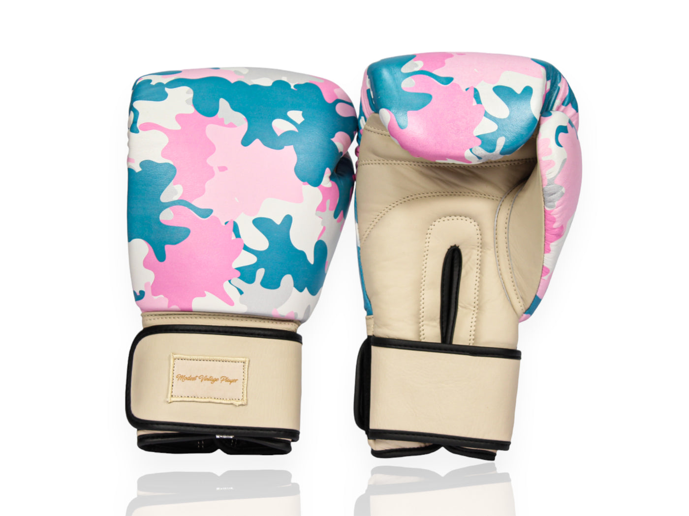 PRO Camo Leather Boxing Gloves (Strap Up) Pink