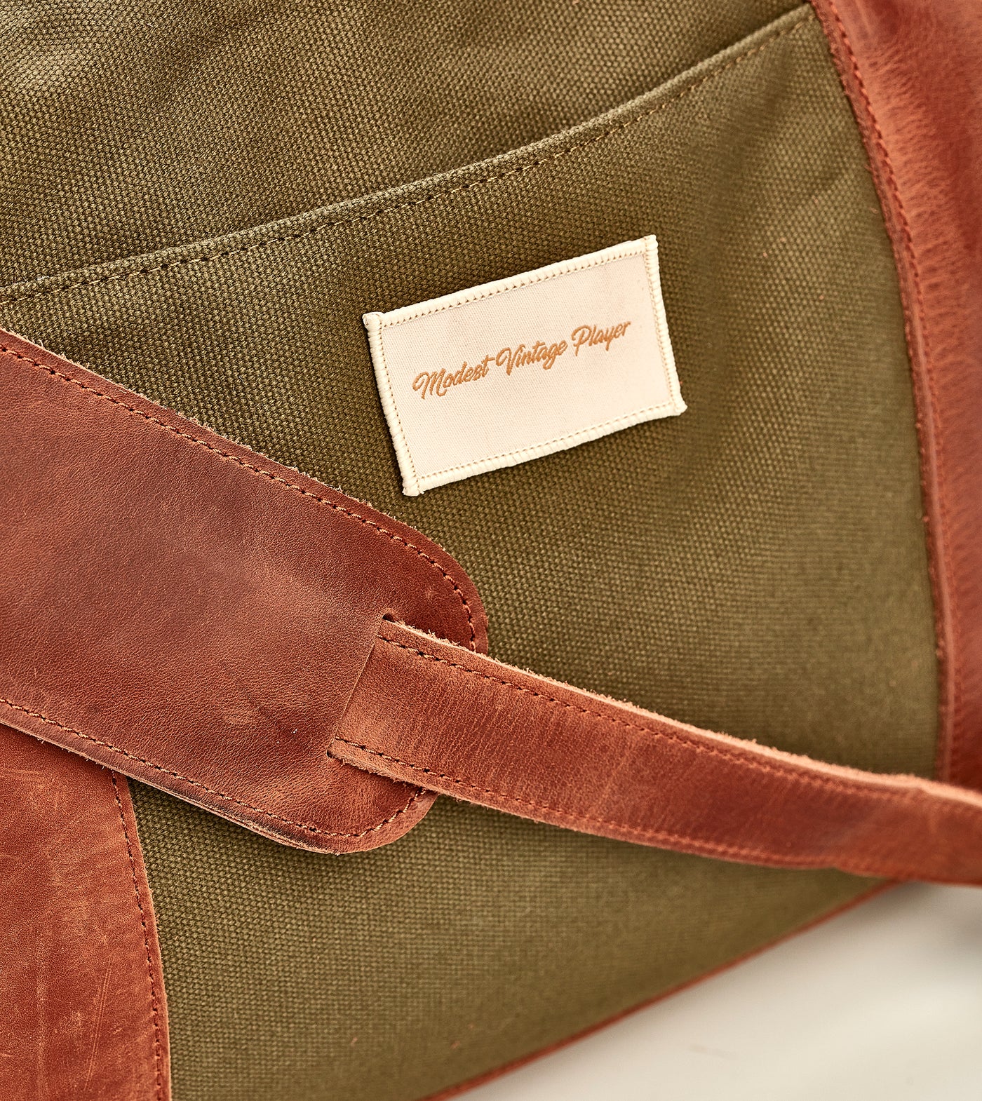 Waxed Canvas / Leather Weekender Bag - Olive
