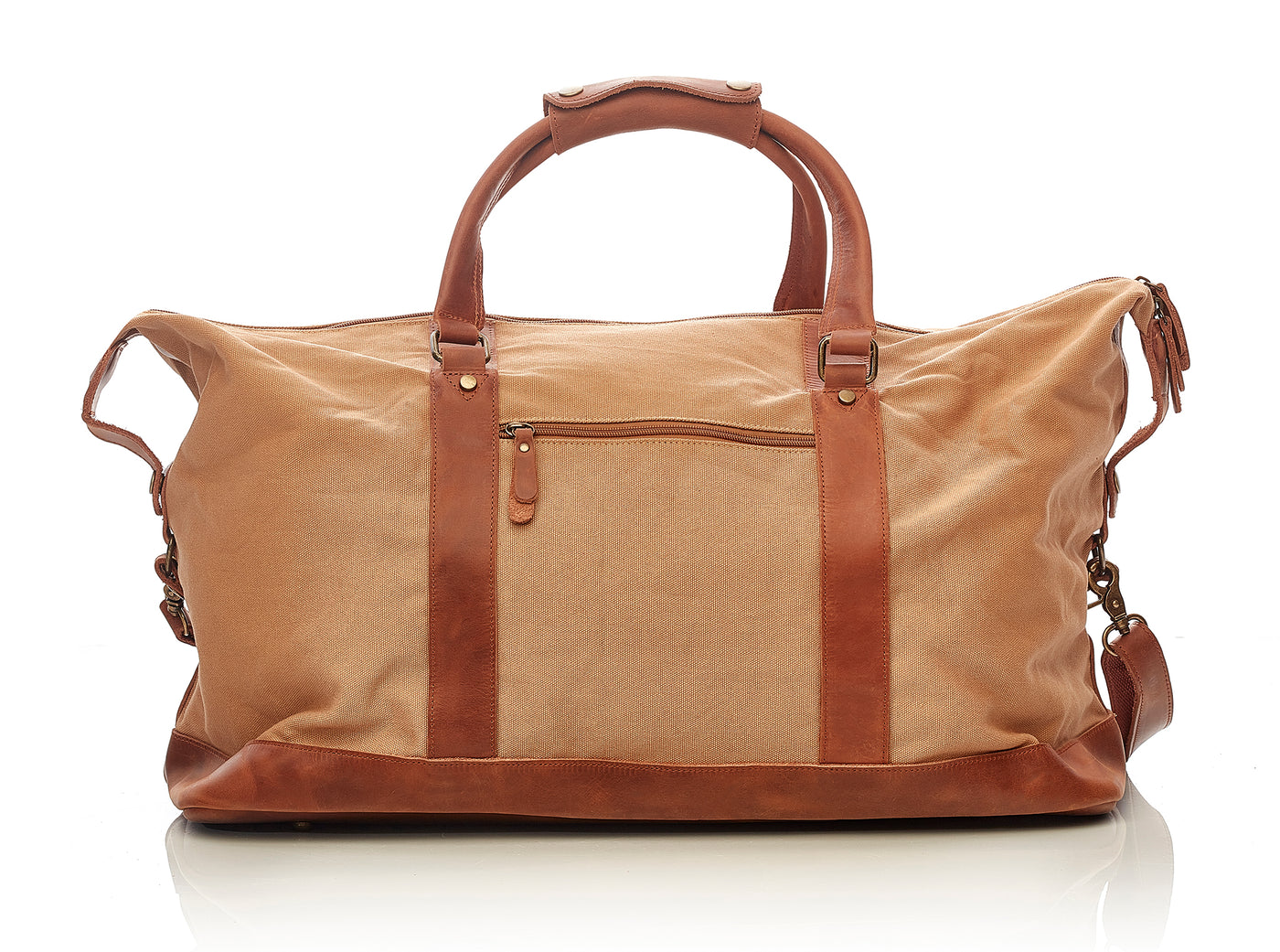 Waxed Canvas / Leather Weekender Bag - Sand