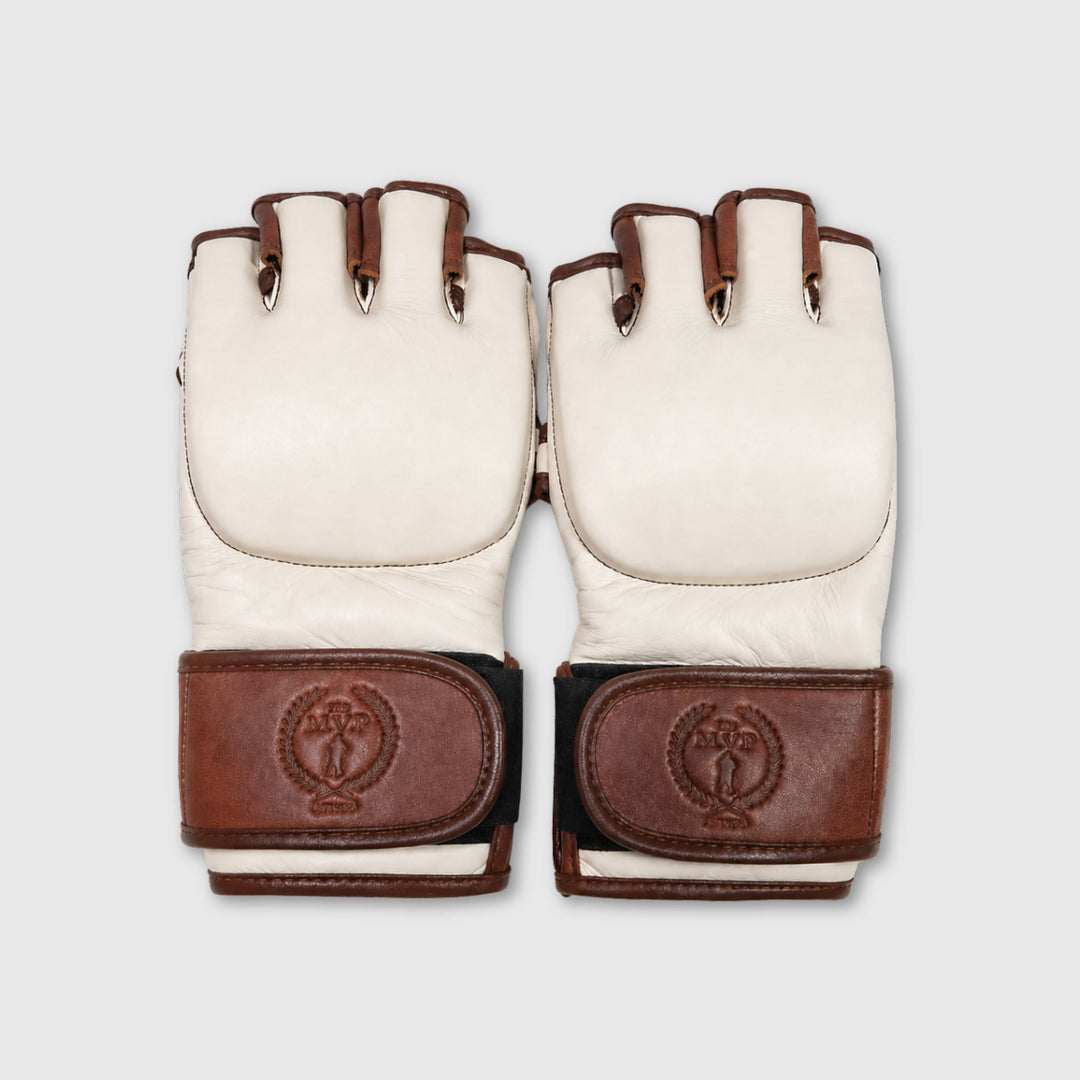 PROクリーム/ブラウンレザーMMAグローブ