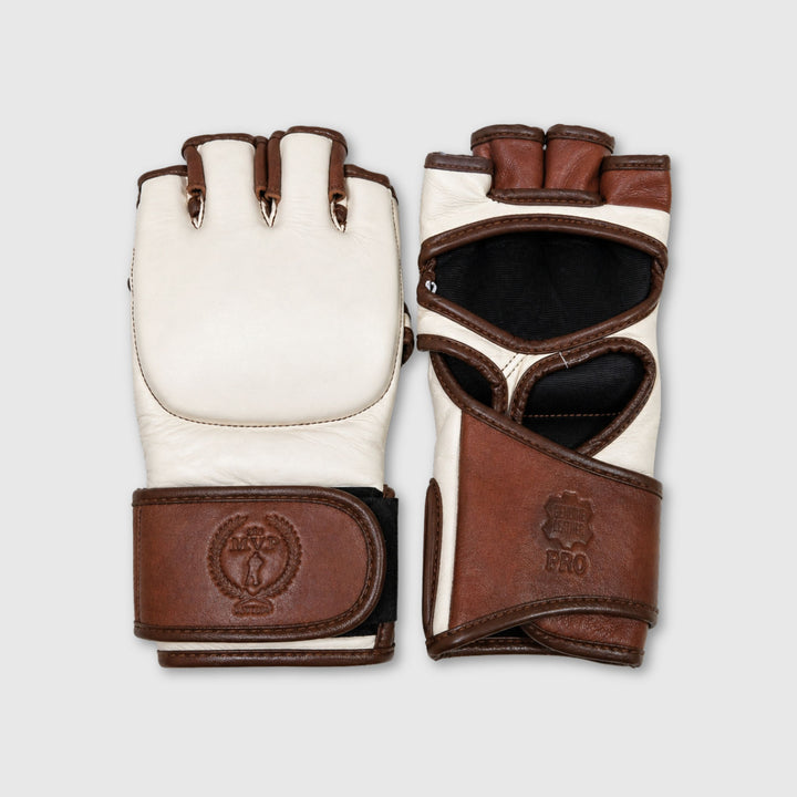 PROクリーム/ブラウンレザーMMAグローブ