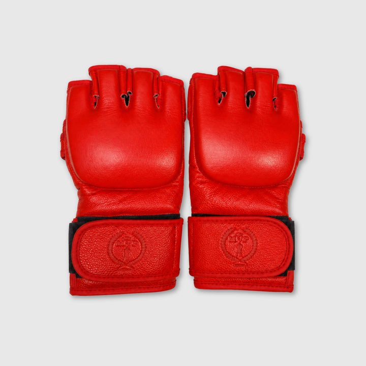 PRO 奶油色 / 棕色皮革 MMA 手套