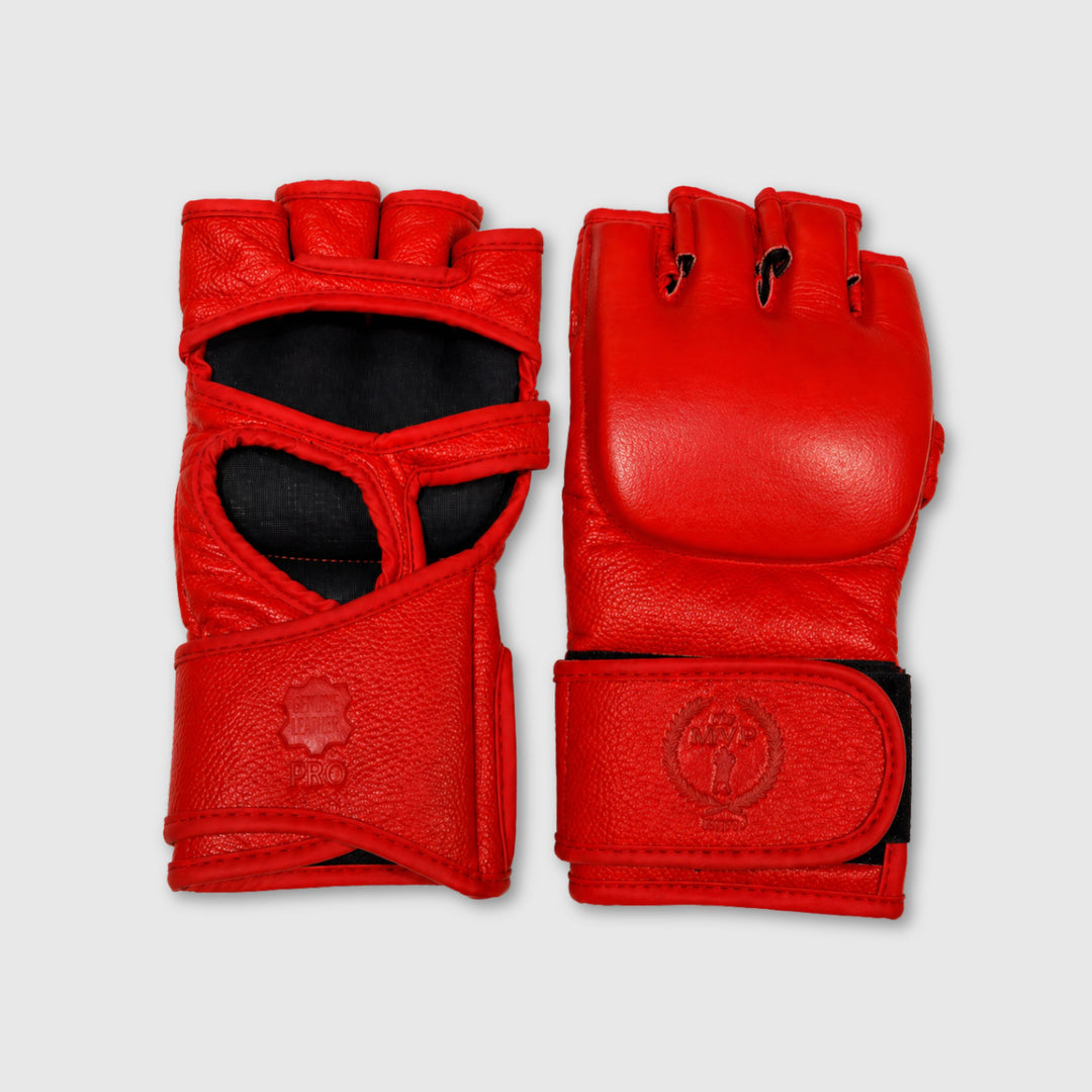 PRO 奶油色 / 棕色皮革 MMA 手套
