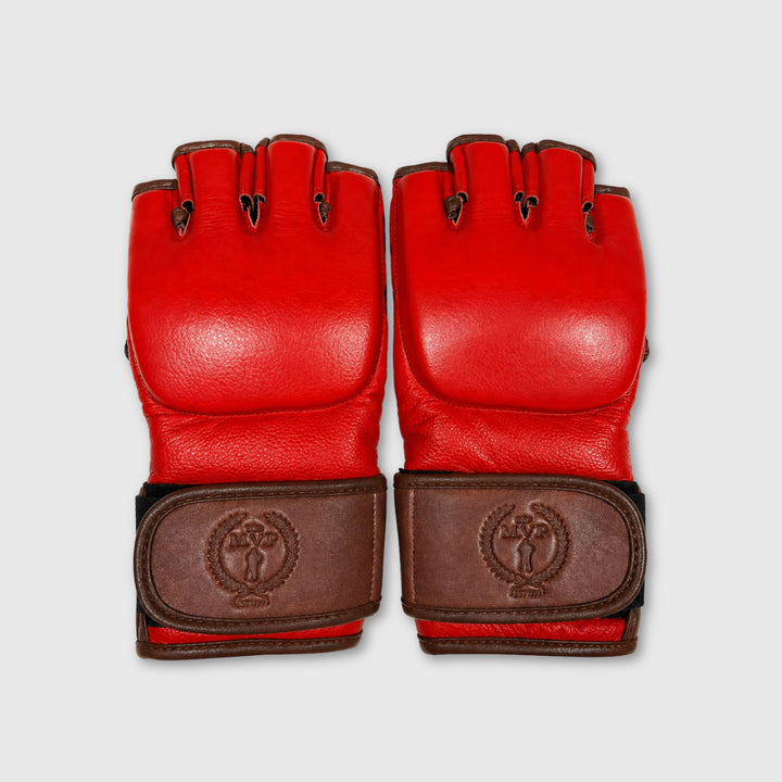PRO 奶油色 / 棕色皮革 MMA 手套