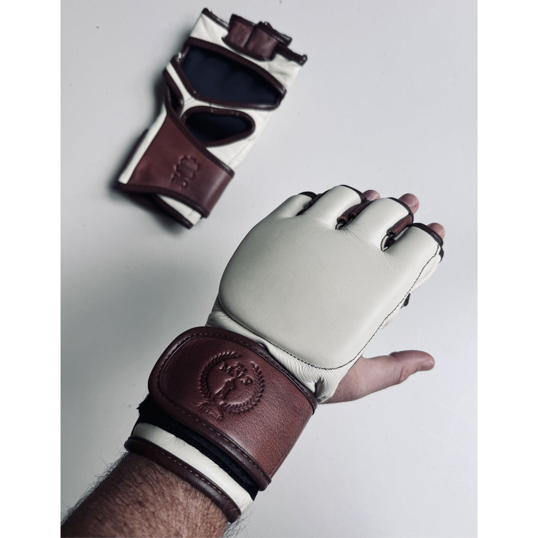PROクリーム/ブラウンレザーMMAグローブ