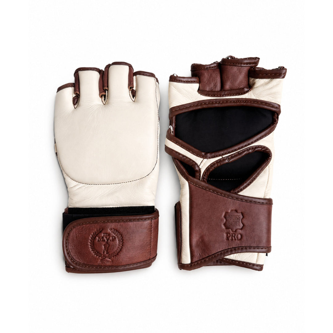 PRO Cream / Brown 'Purist' Leather MMA Gloves, one of the choices
