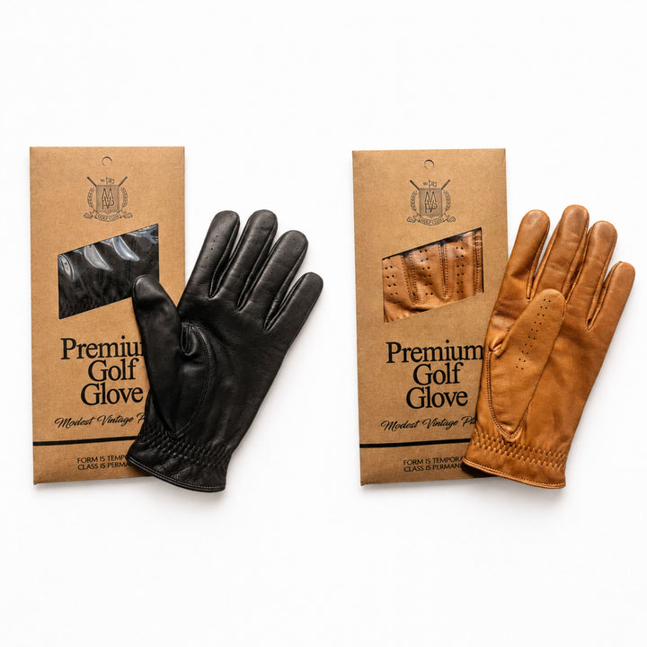 ELITE Cabretta Leather Golf Gloves - Black & Tan (2 Pack)