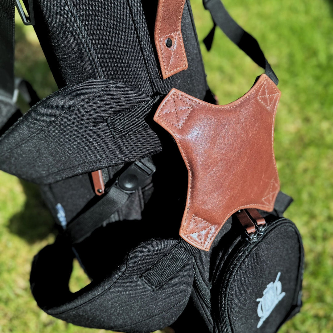 Black Canvas / Leather Golf Bag - Stand - MODEST VINTAGE PLAYER LTD