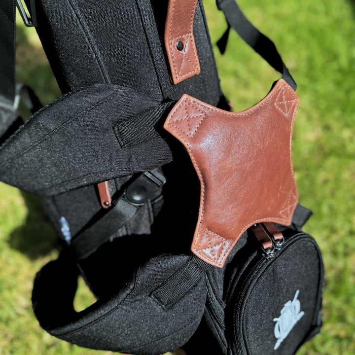 Black Canvas / Leather Golf Bag - Stand - MODEST VINTAGE PLAYER LTD