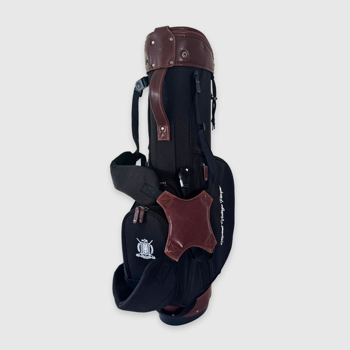 Black Canvas / Leather Golf Bag - Stand - MODEST VINTAGE PLAYER LTD