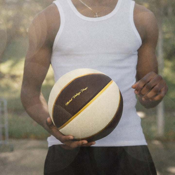 Cream / Brown Leather Basketball - MODEST VINTAGE PLAYER LTD