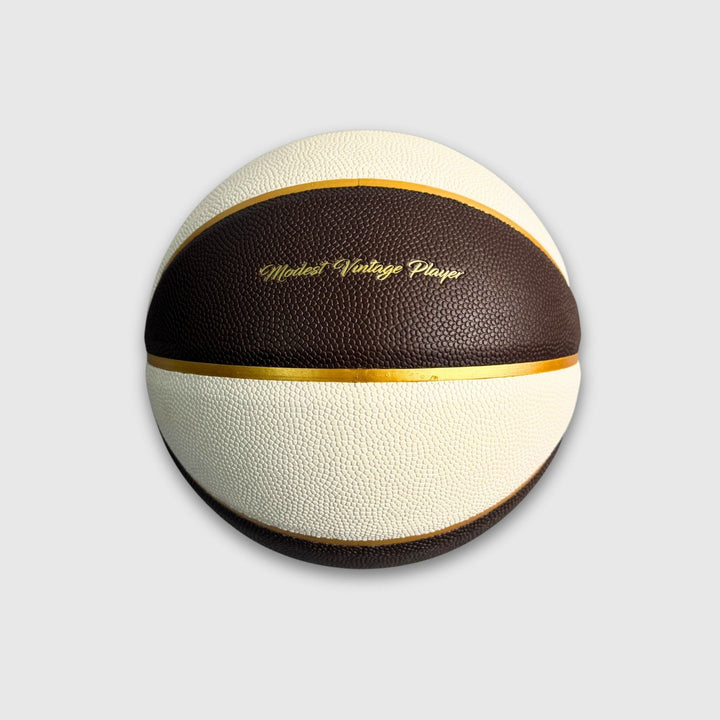 Cream / Brown Leather Basketball, one of the choices in The Leather Ball Pair