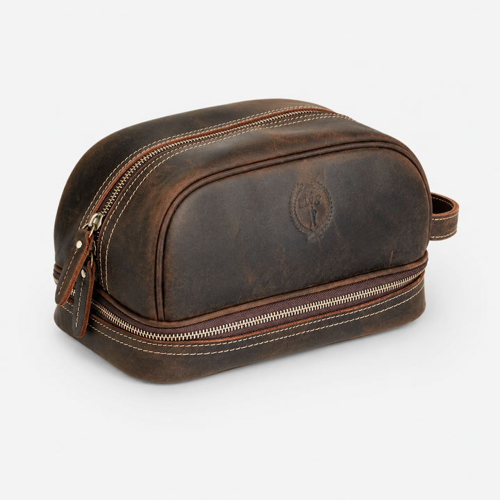 Heritage Brown Leather Dopp Bag