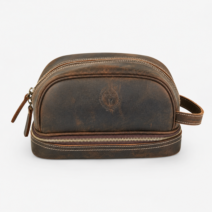 Heritage Brown Leather Dopp Bag
