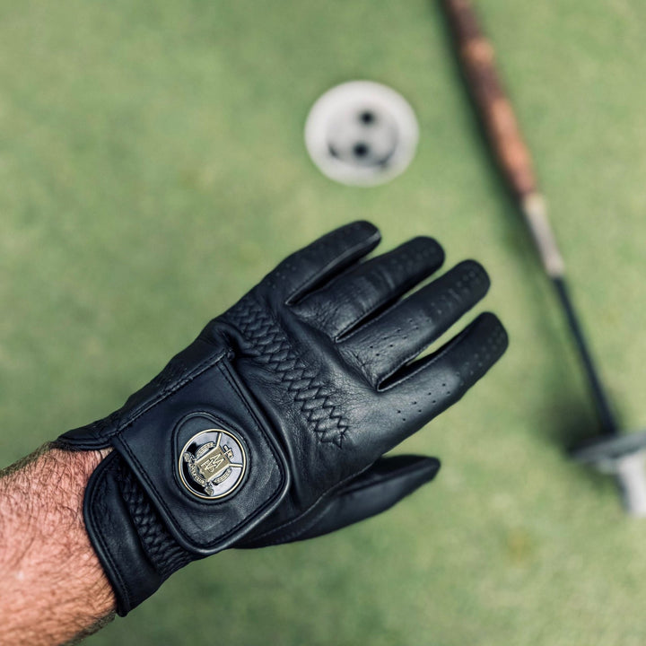 ELITE Cabretta Leather Golf Gloves - Black & Tan (2 Pack) - MODEST VINTAGE PLAYER LTD