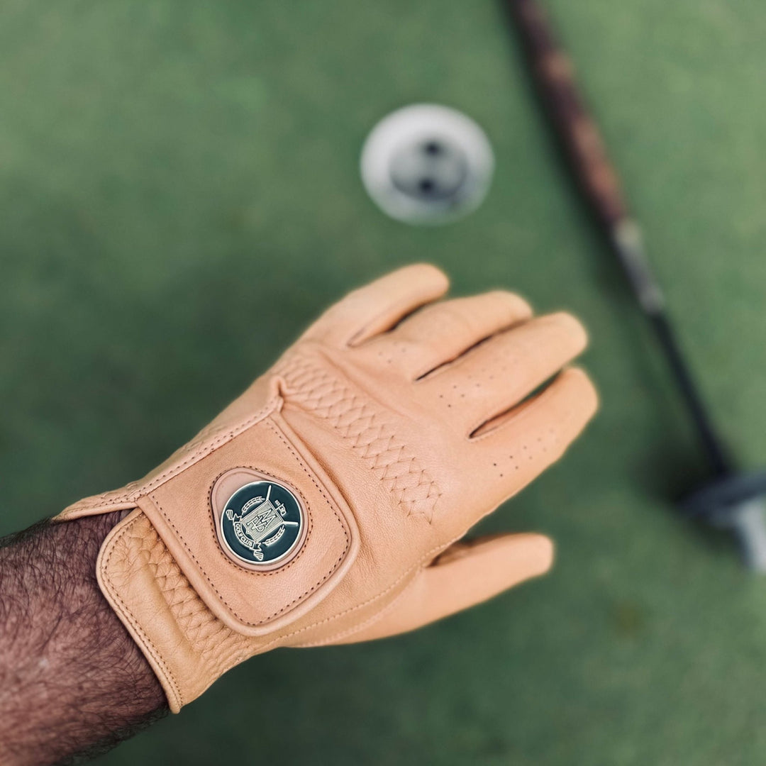 ELITE Cabretta Leather Golf Gloves - Black & Tan (2 Pack) - MODEST VINTAGE PLAYER LTD