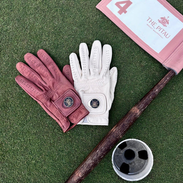 ELITE Cabretta Leather Golf Gloves - Cream & Brown (2 Pack) - MODEST VINTAGE PLAYER LTD