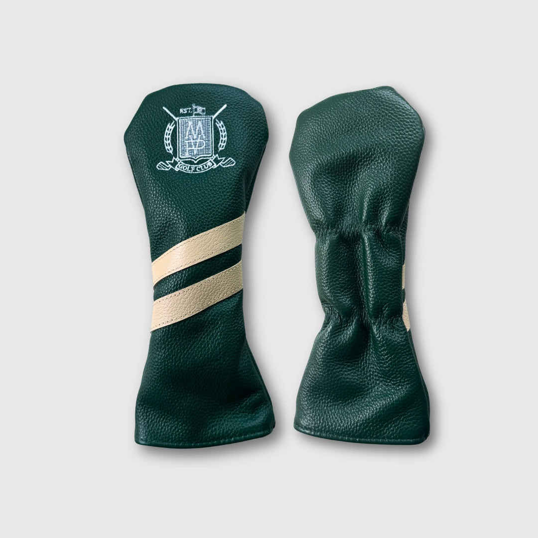 Forest Green / Cream Leather Golf Cover - Driver - MODEST VINTAGE PLAYER LTD