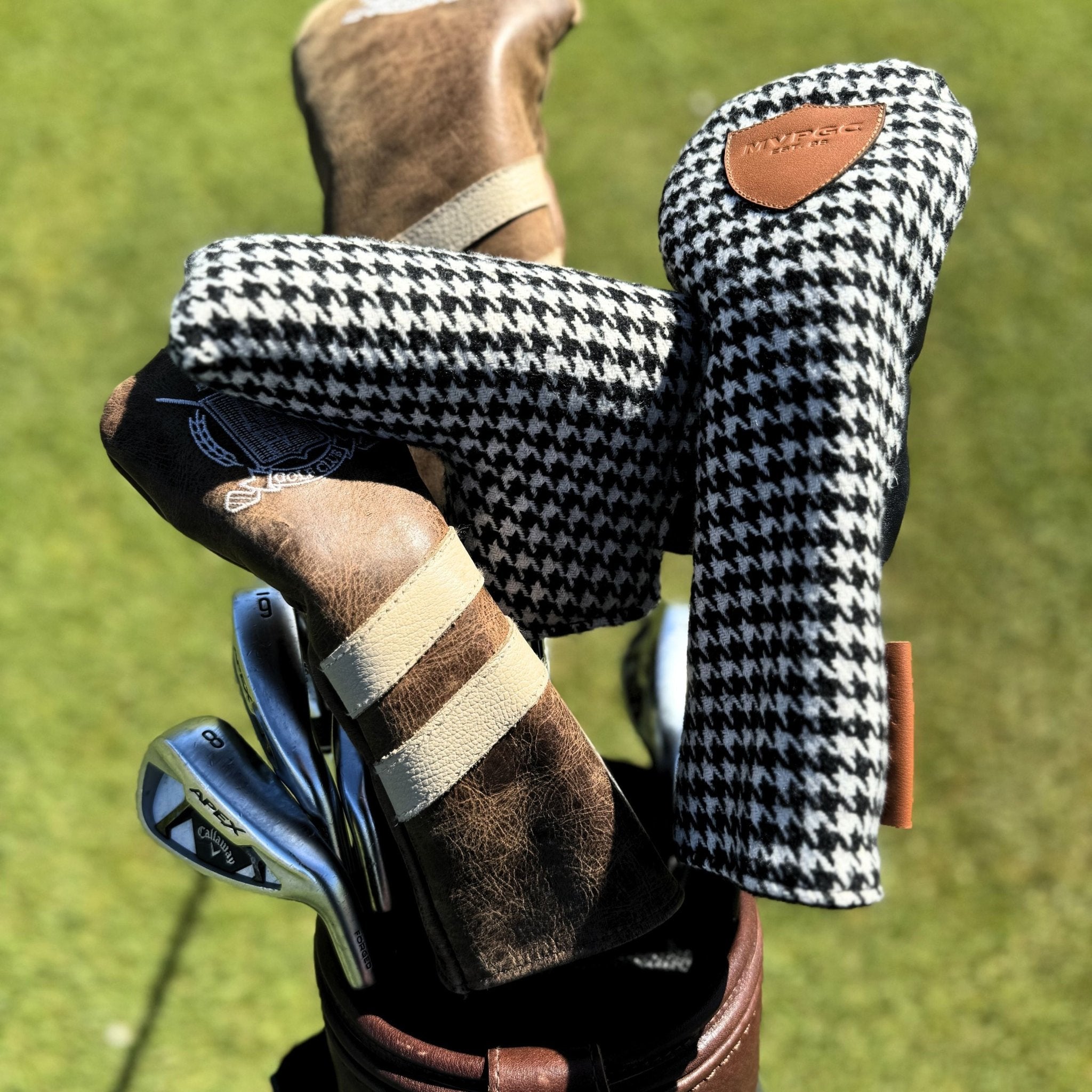 Houndstooth Golf Covers Set - Black – MODEST VINTAGE PLAYER LTD