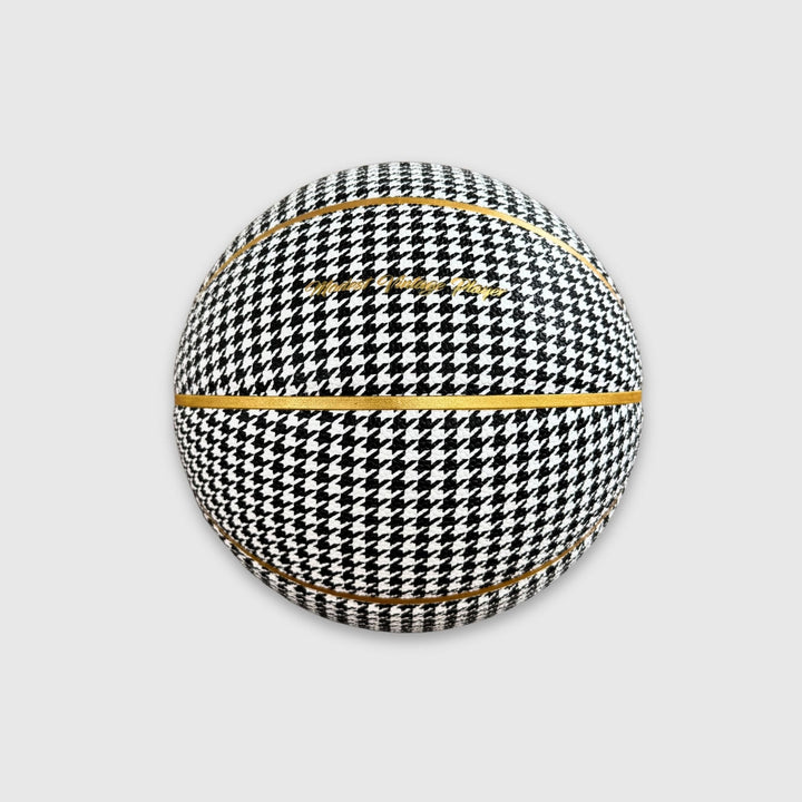 Houndstooth Leather Basketball (Gold), one of the choices in The Leather Ball Pair