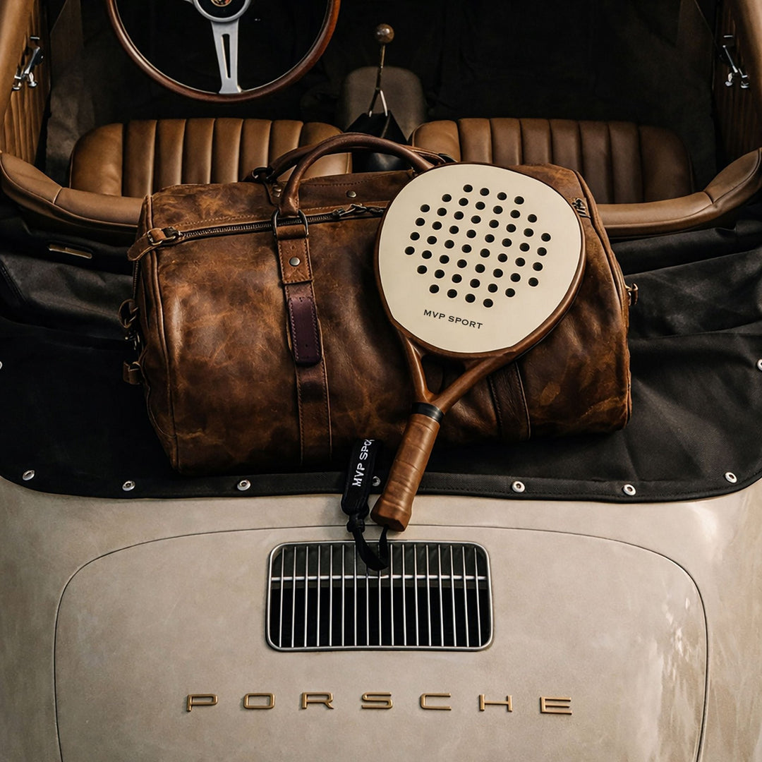 PRO Cream / Brown Padel Racquet - MODEST VINTAGE PLAYER LTD