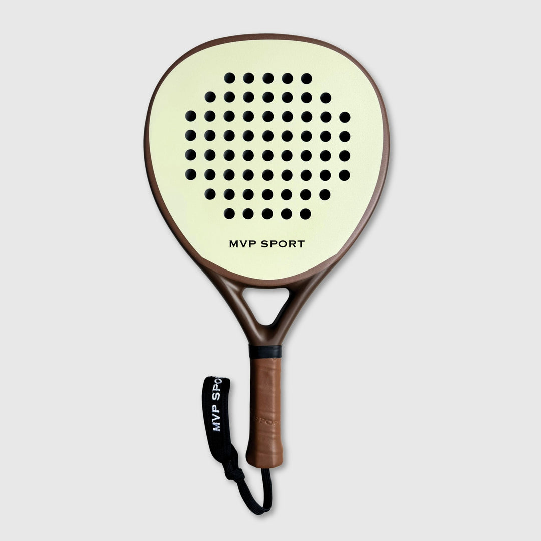 PRO Cream / Brown Padel Racquet - MODEST VINTAGE PLAYER LTD