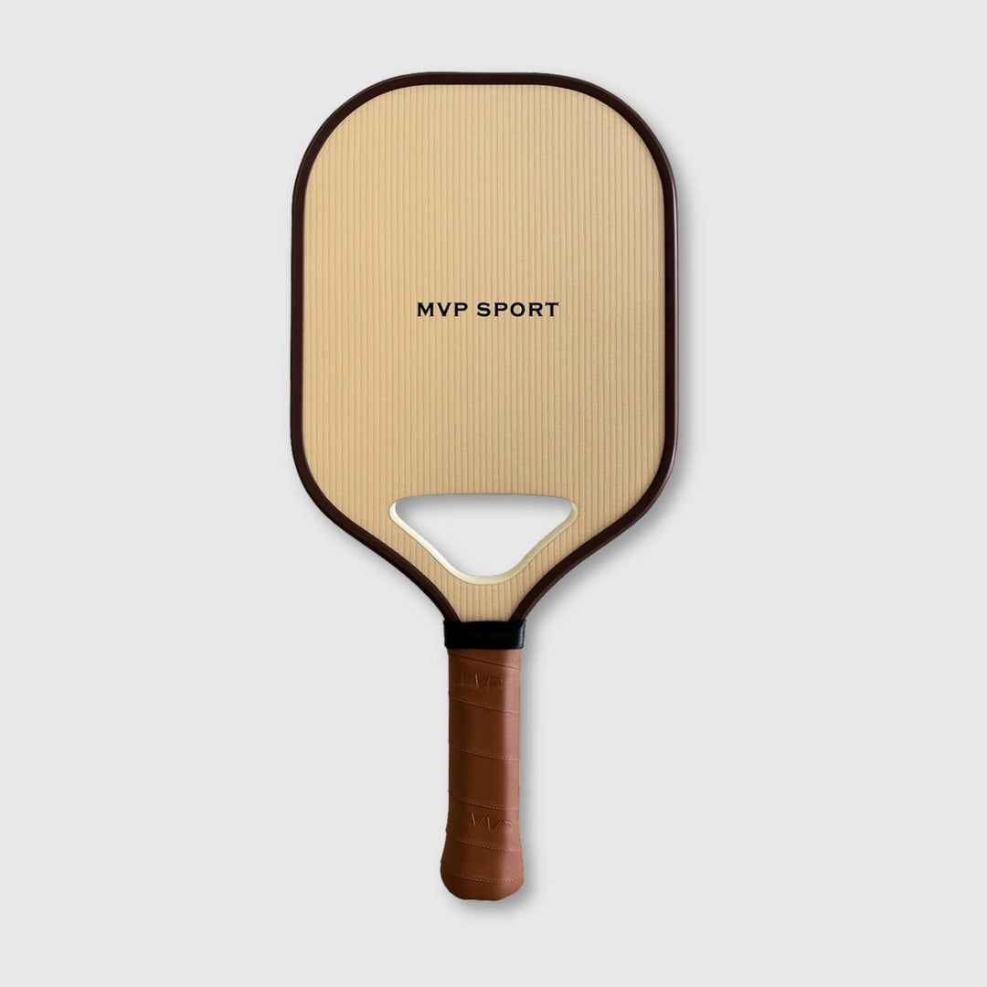 PRO Cream / Brown Pickleball Racquet - MODEST VINTAGE PLAYER LTD